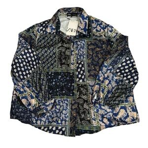 Zara Patchwork Paisley Button-Up Shirt